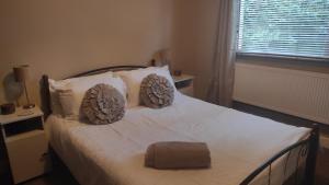 利斯托尔Retreat by the Feale的一间卧室配有带白色床单和枕头的床。