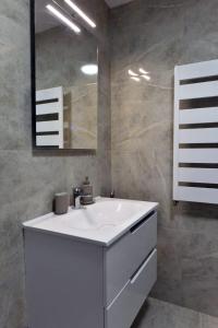 维尔蒂尼克Hedonica 11 Ema的浴室设有白色水槽和镜子