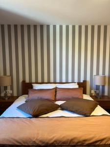 亚霍里纳Apartman Vučko B328的一间卧室配有一张带两个枕头的床