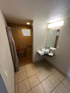 乔普林Super 7 inn的一间带水槽和镜子的浴室
