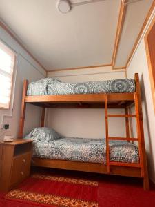 纳塔列斯港Hostal B&B Coastal Natales的一间卧室配有两张双层床。