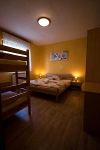 科巴里德Apartment and Room Natasa的一间卧室配有一张床和一张双层床。