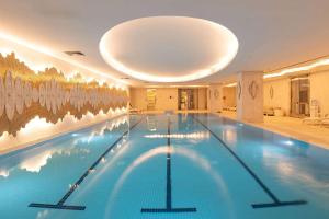 伊斯坦布尔伊斯坦布尔温德姆卡拉墨斯海滨大酒店的一座带天花板的大型游泳池