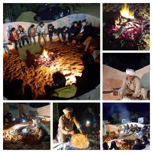 Qaşr GhīlānL'Oasis的坐在火炉旁的人的照片拼凑而成