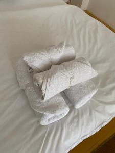 阿尔杰什河畔库尔泰亚Casa Eroilor的床上一双毛巾