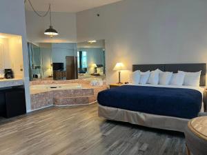 亚历山德里亚贝里维雷奇度假酒店的酒店客房配有一张床和浴缸。