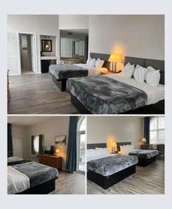 亚历山德里亚贝里维雷奇度假酒店的两张带两张床的酒店客房的照片