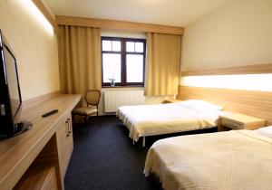 齐莱涅克阿布索尔温特酒店的酒店客房设有两张床和电视。