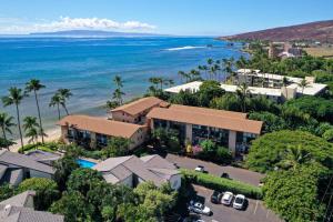 怀卢库Suite Maui Paradise Condo的房屋和海洋的空中景致