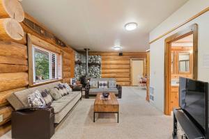 莱文沃思Bear Ridge Cabin的带沙发和电视的客厅