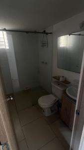 伊瓦格Hermoso Apartamento en exclusiva zona ibague Calambeo的一间带卫生间和水槽的浴室