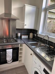 斯特灵Castle Brae Apartment的厨房配有炉灶和水槽