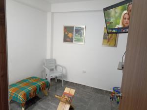 帕尔米拉Apartamento moderno céntrico Palmira的配有电视、床和椅子的房间