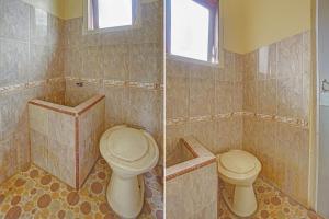巴图OYO Life 90321 Ken Ken Villa的浴室设有卫生间和淋浴,两幅图片