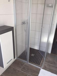 LütetsburgJulia的浴室里设有玻璃门淋浴
