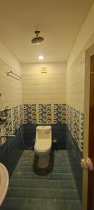 马拉利库兰Coastal Cabana Marari的一间带卫生间和水槽的浴室