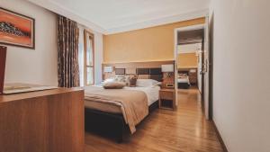 诺维格勒伊斯特拉西塔尔酒店的配有一张床和一张书桌的酒店客房