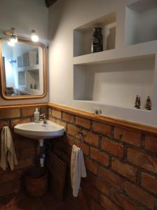塞尔塞迪利亚Casita roja的一间带水槽和镜子的浴室