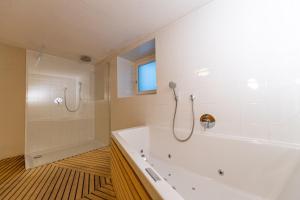 奥蒂塞伊Villa Vastle的白色的浴室设有浴缸和淋浴。