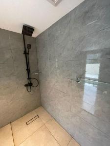阿哈达Al Hada Hills Residential Unit的带淋浴的浴室和玻璃门