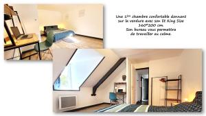圣布里厄Sous les toits – tout confort的一个房间三幅画的拼贴图