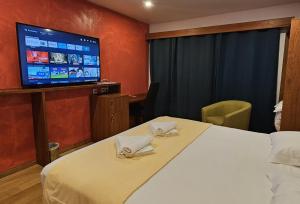库鲁SAS CLP - La Marina的配有一张床和一台平面电视的酒店客房