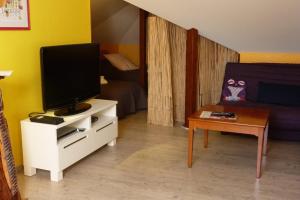 默兹河畔凡尔登VILLA CHANTAL的客厅配有平面电视和沙发。