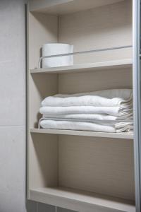 大田Mild的衣柜配有白色毛巾和毛巾