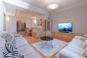 阿皮亚诺苏拉斯特拉达Apartment Perwanger的客厅配有两张沙发和一台电视机