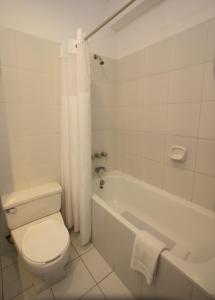 库斯科DM Hoteles Cusco的白色的浴室设有卫生间和浴缸。