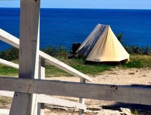 瓦尔纳Ecoclub的座在海边田野顶上的帐篷