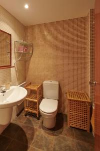阿尔普Hauzify I Apartament Bella Molina的一间带卫生间和水槽的浴室