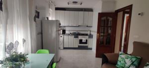 维多利亚-加斯特伊兹Gasteiz Etxea Il的厨房配有冰箱和炉灶。 顶部烤箱