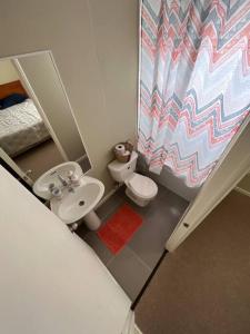 蒙特港Casa Nueva 3 dormitorios 2B的一间带水槽和卫生间的小浴室