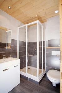 大博尔南贝尔赛点酒店的带淋浴、卫生间和盥洗盆的浴室