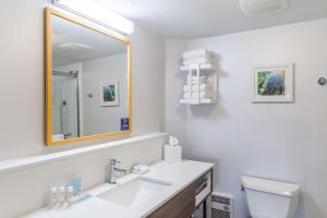 奥那拉斯加拉克罗斯/奥纳拉斯卡汉普顿酒店的白色的浴室设有水槽和镜子