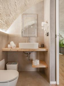 马泰拉海德里亚旅馆的一间带水槽和卫生间的浴室