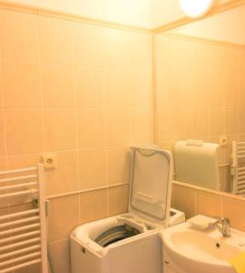 高塔特拉山Slnečný 2-izbový apartmán Pod lesom, Dolný Smokovec的一间带卫生间和水槽的浴室
