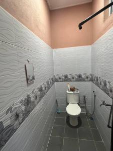 丹那美拉Homestay Taman Hidayah Chawas的一间带卫生间和淋浴的浴室