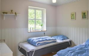 埃贝尔托夫特Cozy Home In Ebeltoft With Wifi的客房设有两张床和窗户。