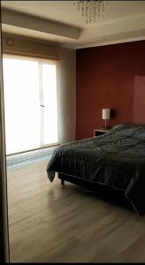 里瓦达维亚海军准将城Moderno Duplex - Alquiler en Comodoro Rivadavia的一间卧室设有一张床和一个大窗户