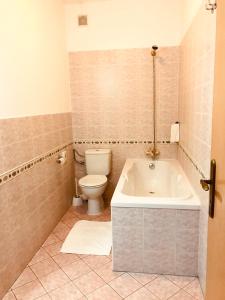 布拉迪斯拉发奥伦酒店的带浴缸和卫生间的浴室。
