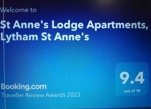 莱瑟姆-圣安妮St Annes Lodge Apartments, Lytham St Annes的一张带有St amnesias旅舍公寓的网站的屏幕图片
