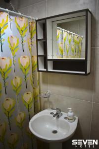 Juana Koslay Seven Hotel - Juana Koslay San Luis的一间带水槽和镜子的浴室
