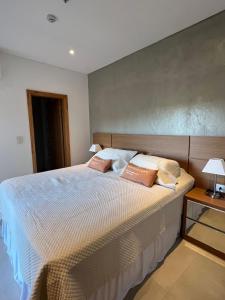 亚松森Gomez de castro apartments的一间卧室配有一张带两个枕头的床
