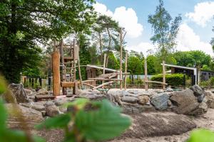 哈尔德伦TopParken - Resort Veluwe的公园内的游乐场,有木游戏结构