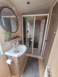 斯凯格内斯Golden Palm Getaway's PG143的一间带水槽和镜子的浴室