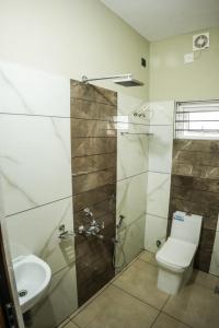 阿勒皮Zennova Furnished Apartment的一间带卫生间和水槽的浴室