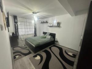 伯伊莱戈沃拉Apartament Maria的卧室位于客房的角落,配有一张床