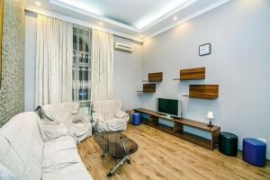 巴库Baku Apartment CH的带沙发和电视的客厅